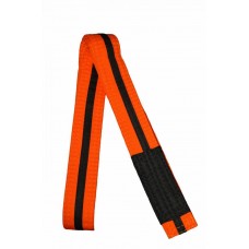Orange W Black Stripe Brazilian Jiu Jitsu Belts for Kids , Cotton Material (100% Professional Quality) - Brand New